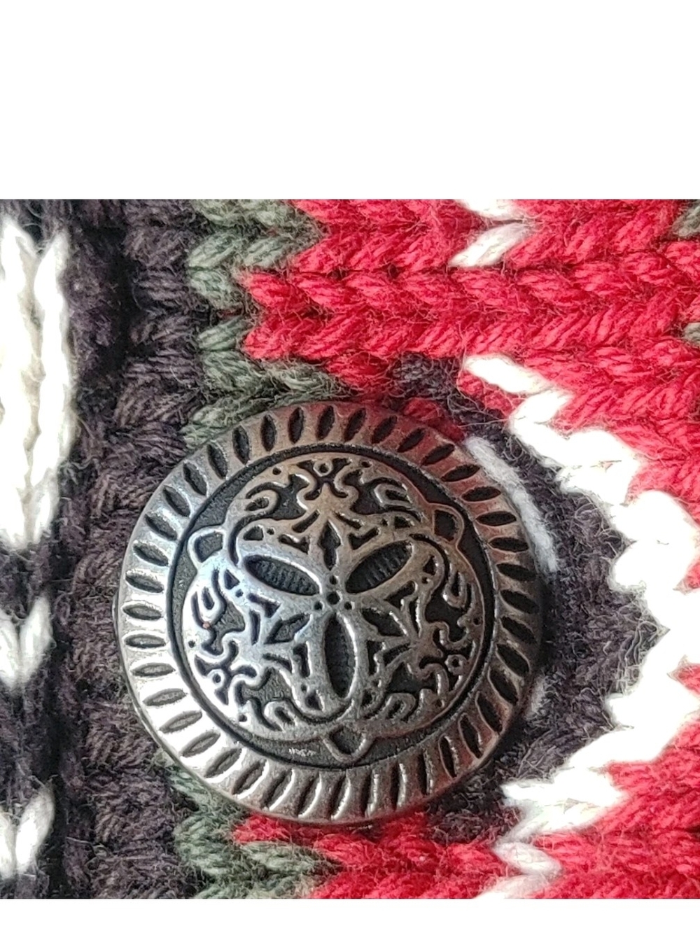 Vtg LL Bean Cardigan Sweater Womens Small Nordic Fair Isle Snowflakes Cable Knit - Picture 2 of 5